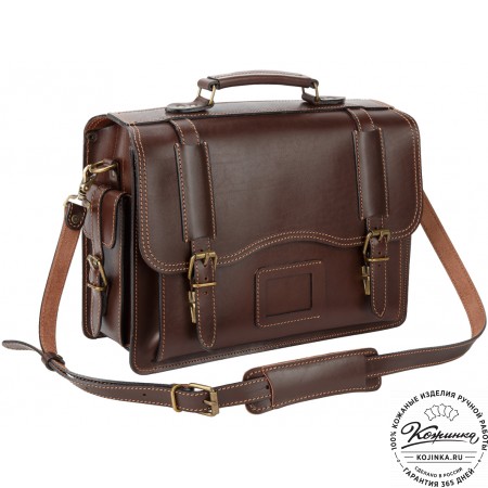 Кожаный портфель-кофр "Адъютант" (тёмно-коричневый)